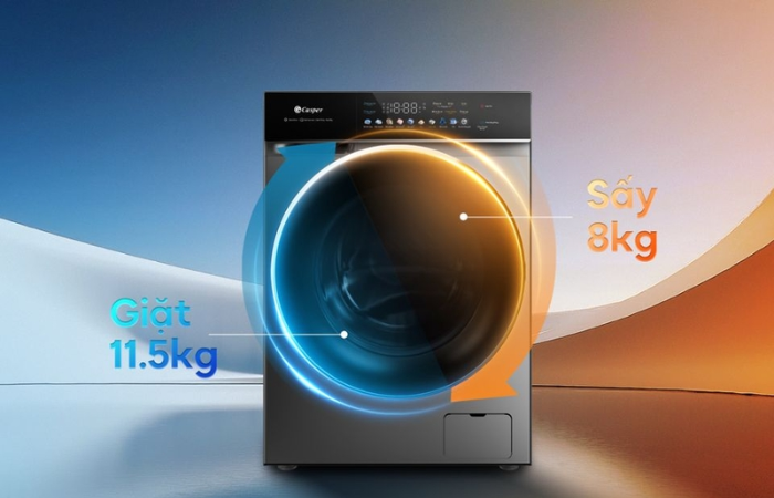 Máy giặt sấy Casper Inverter giặt 11.5 kg - sấy 8 kg WF-P115VGT11 - Giải pháp 2-in-1, tiết kiệm thời gian và công sức