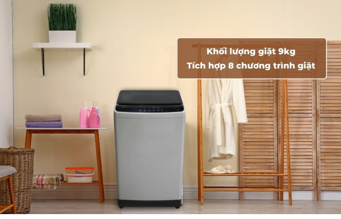 Khối lượng giặt 9kg, tích hợp sẵn đa dạng chương trình giặt