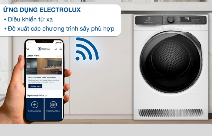 Ứng dụng Electrolux giúp kết nối máy sấy với điện thoại thông minh