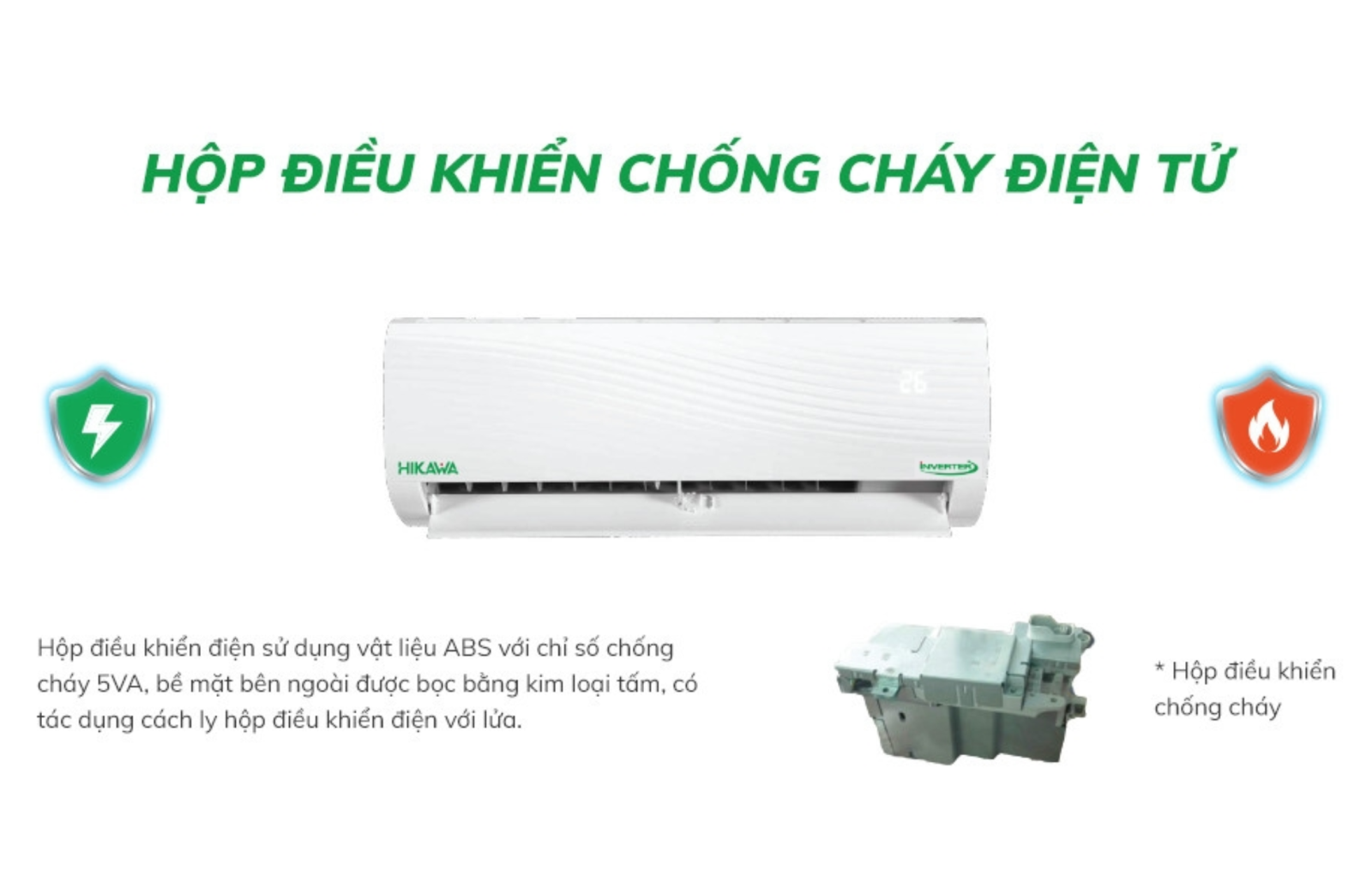 Điều hòa treo tường HIKAWA Inverter 1 chiều 18000 BTU HI-VC20A/K-VC20A