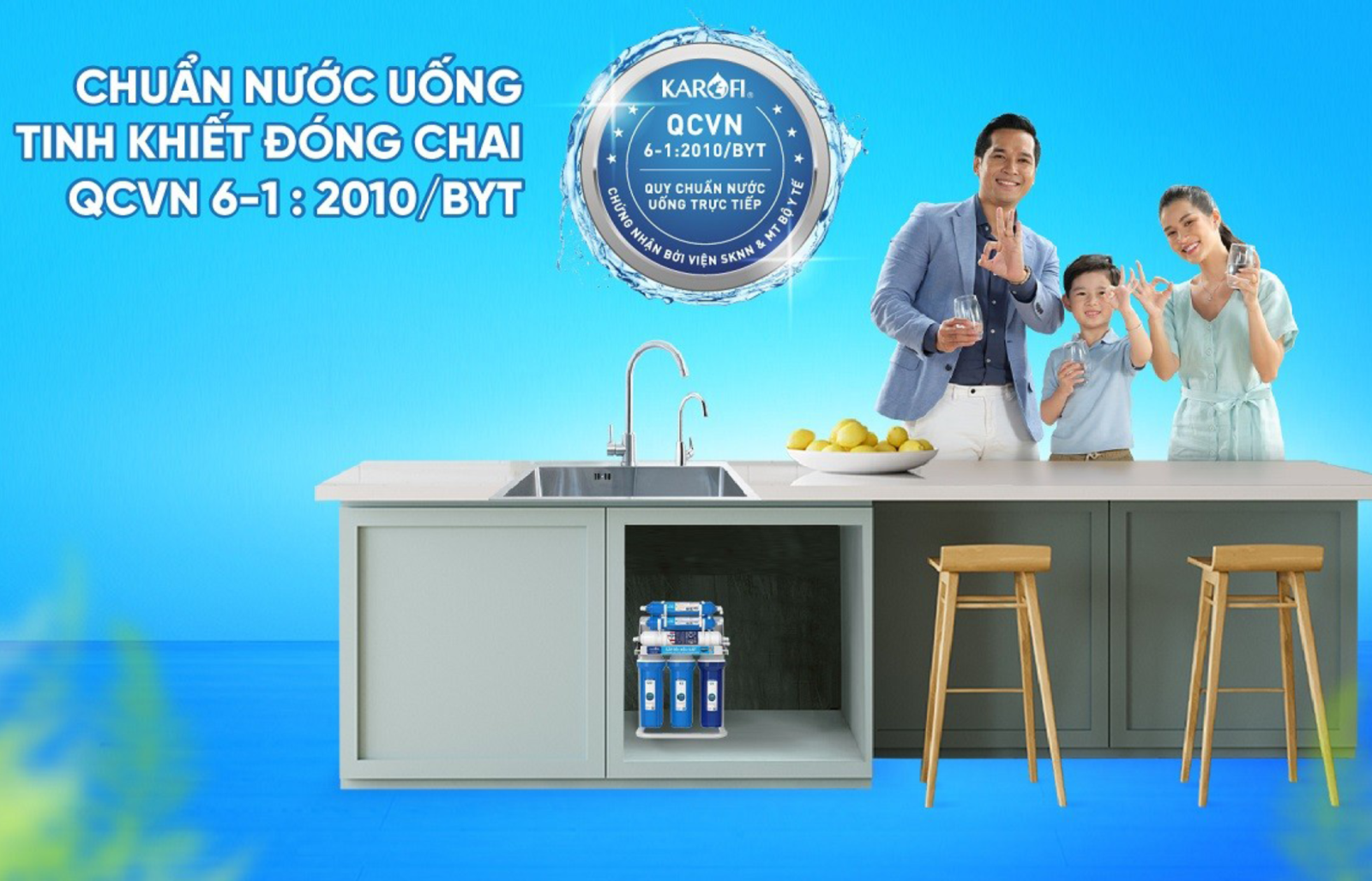 Nước sau lọc đạt chuẩn nước uống tinh khiết đóng chai QCVN 6-1:2010 BYT