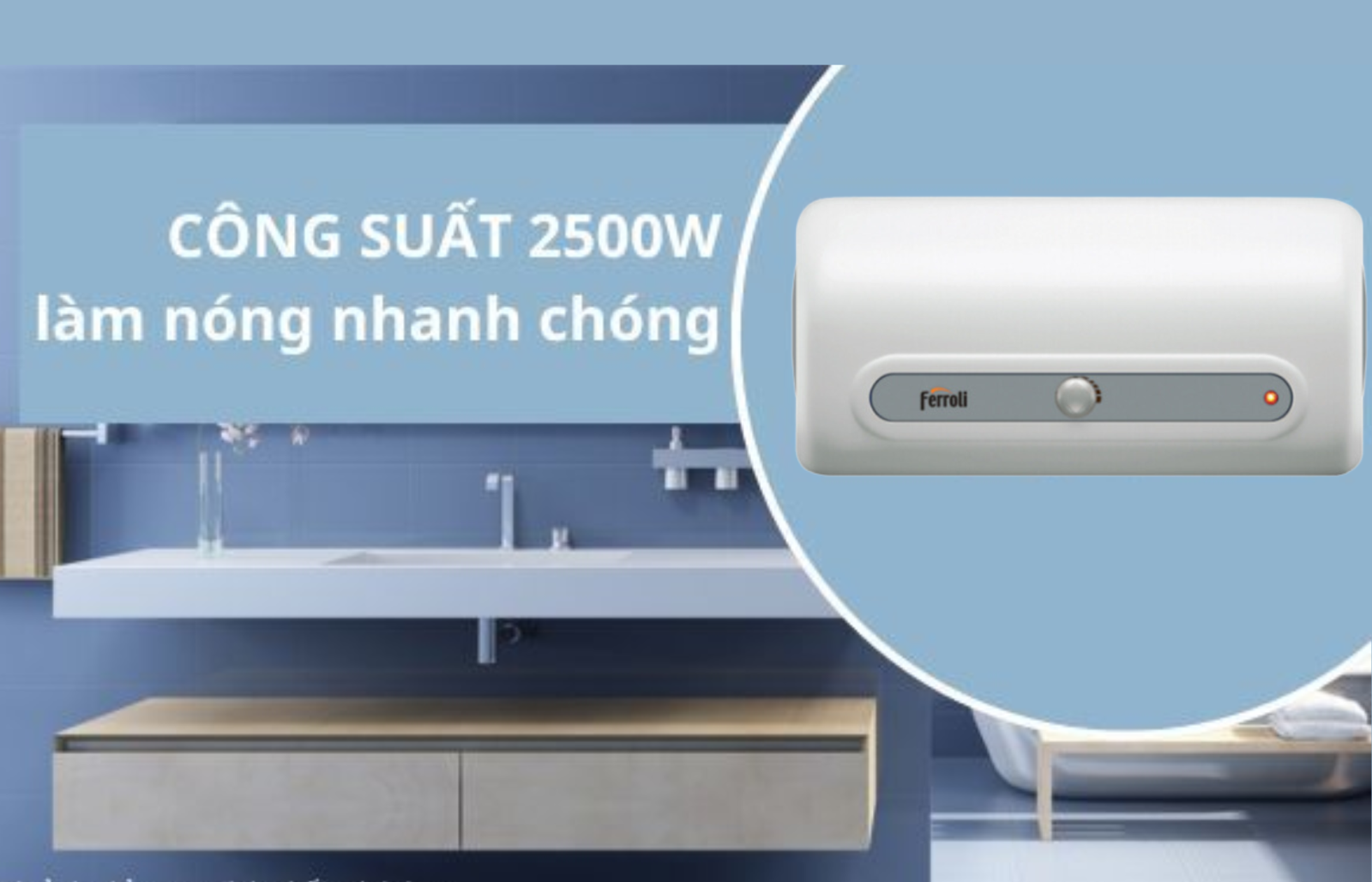 Bình nóng lạnh Ferroli 30l QQ EVO 30 AG+ kháng khuẩn