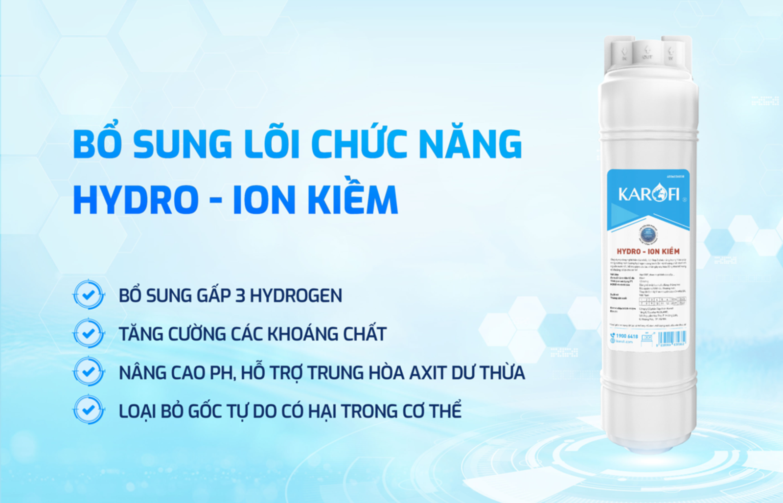 KAD-D66S Pro tích hợp thêm 1 lõi Hydro-ion kiềm