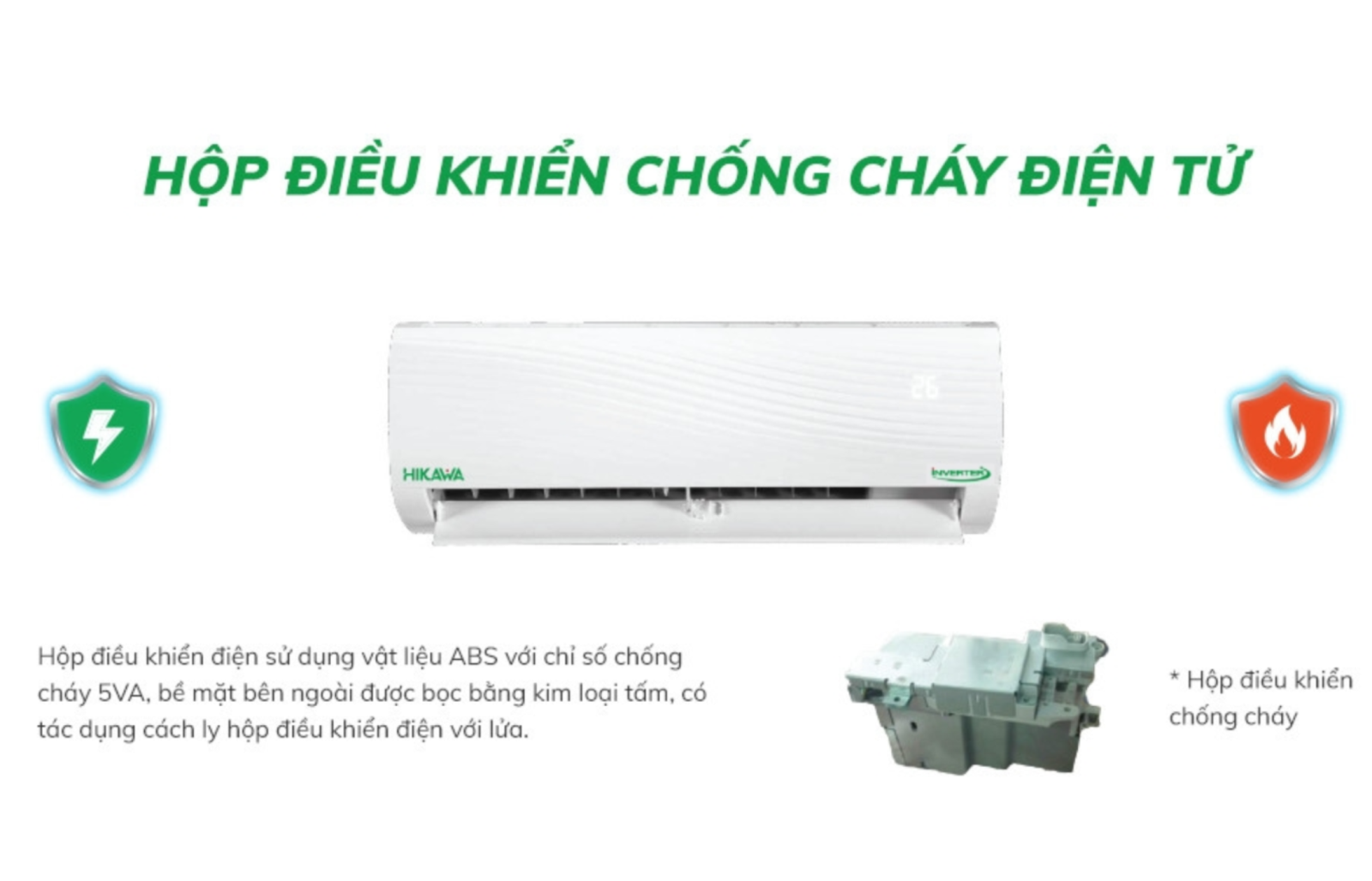 Điều hòa treo tường HIKAWA Inverter 1 chiều 24000 BTU HI-VC25A/K-VC25A