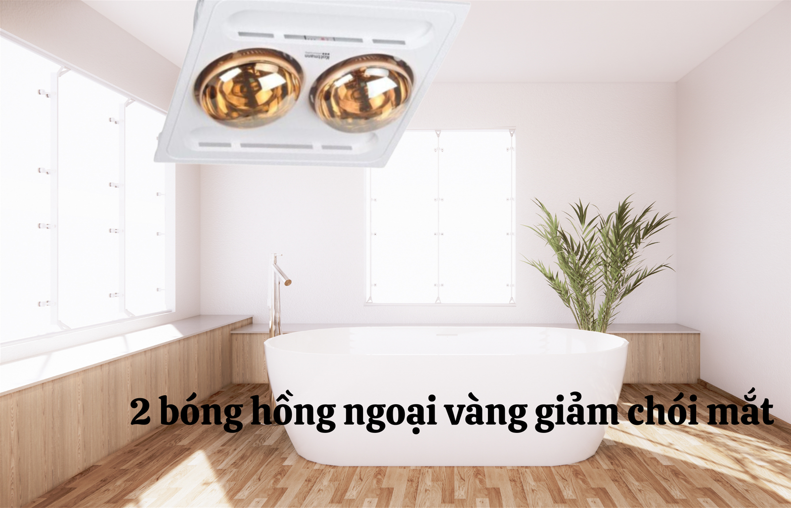 Đèn sưởi 2 bóng âm trần Kottmann K9-R điều khiển từ xa