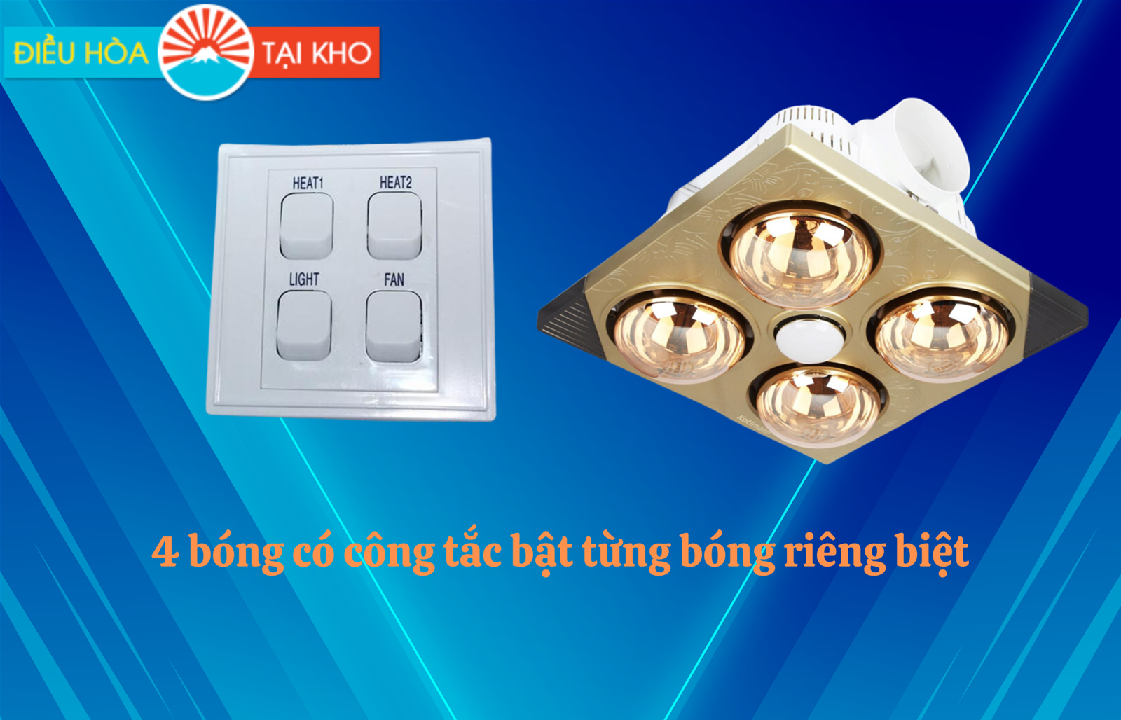 Đèn sưởi 4 bóng âm trần Kottmann K4B-T