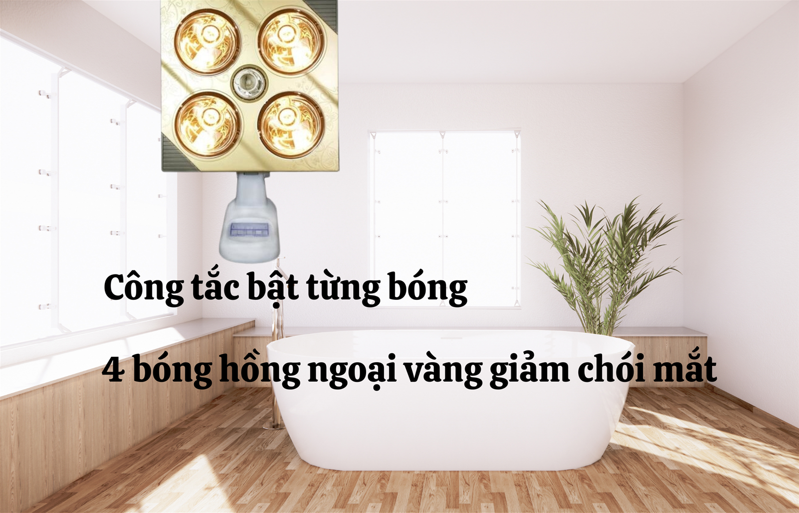 Đèn sưởi 4 bóng treo tường Kottmann K4B-G