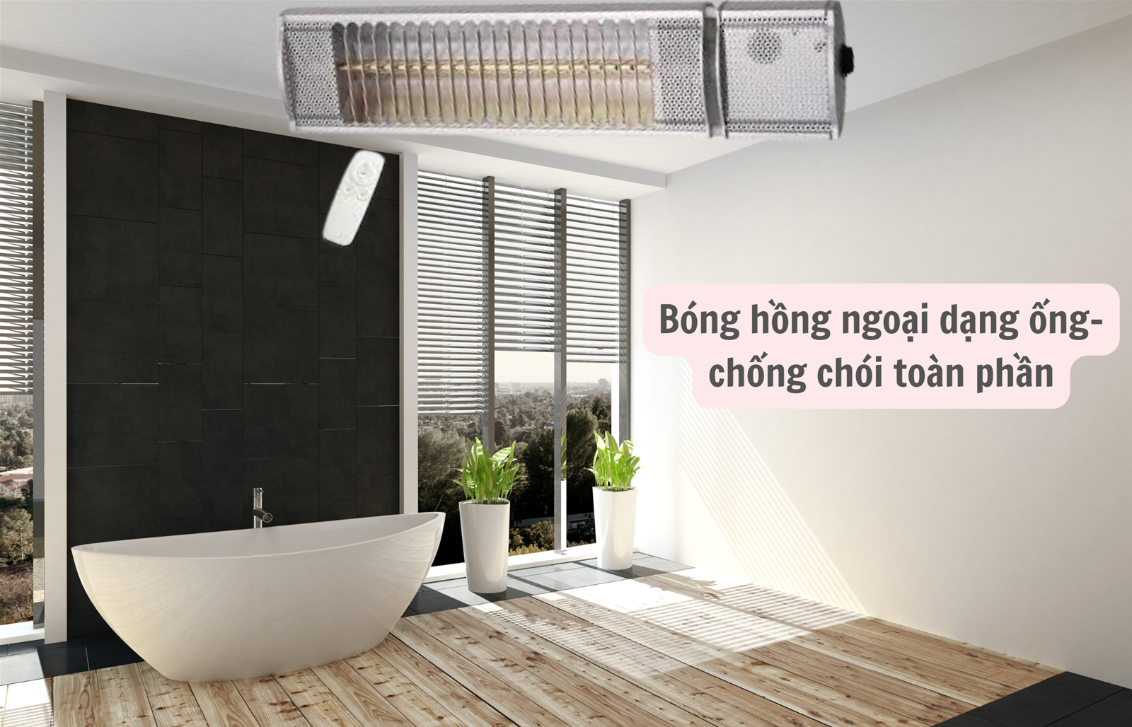 Đèn sưởi không chói mắt Heizen APPINO10 - có điều khiển từ xa