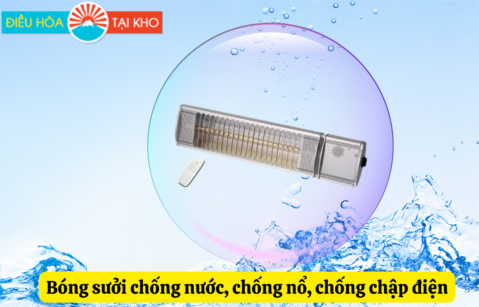 Đèn sưởi không chói mắt Heizen APPINO10 - có điều khiển từ xa