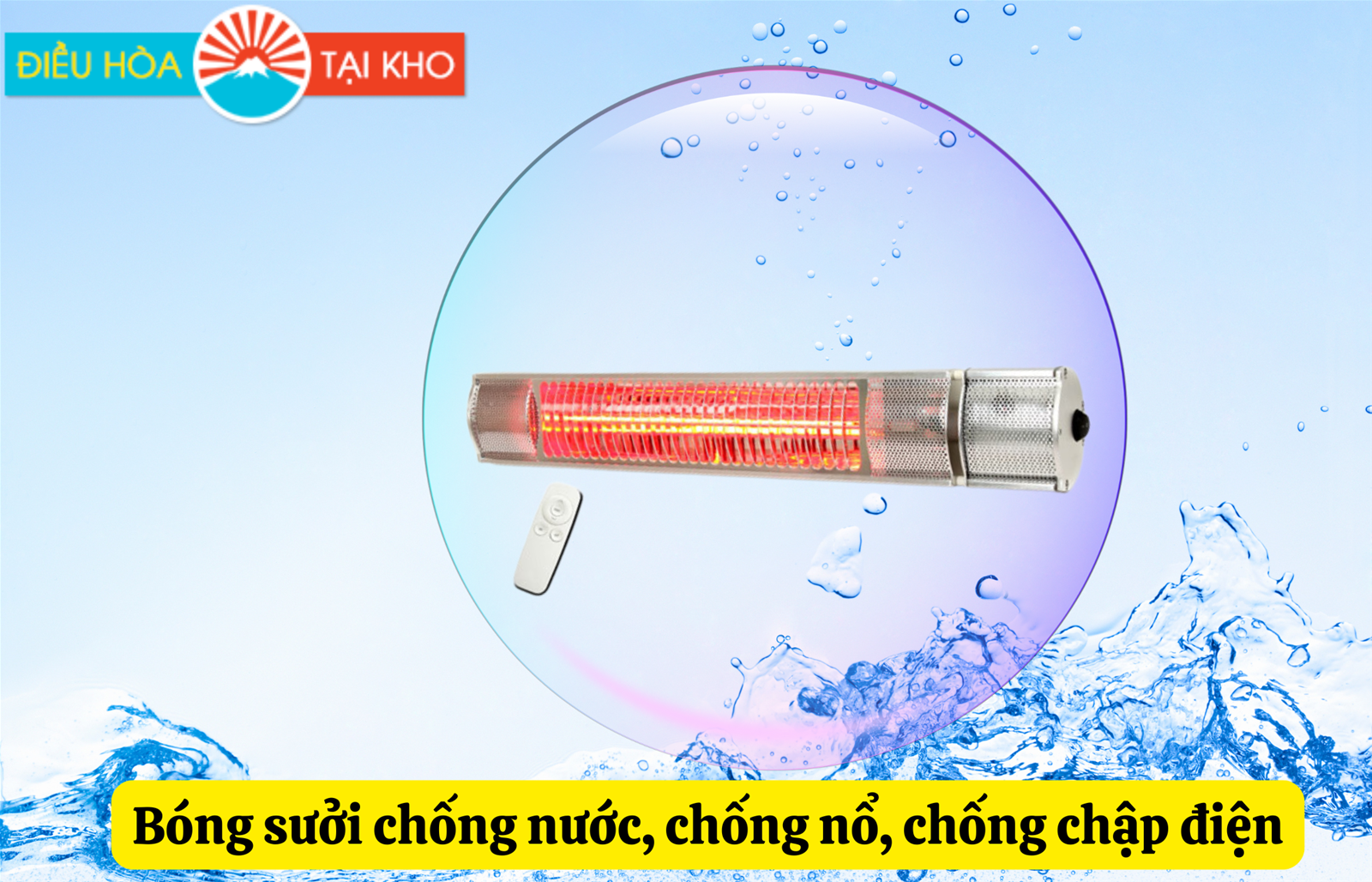 Đèn sưởi không chói mắt Heizen HE-ITR - Có điều khiển từ xa