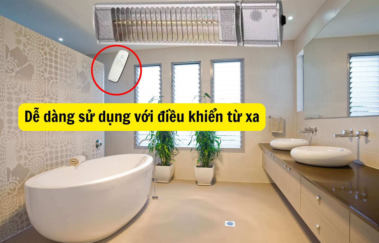 Đèn sưởi không chói mắt Heizen APPINO10 - có điều khiển từ xa