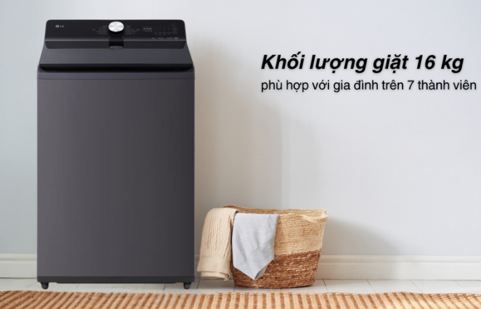 Khối lượng giặt khủng 16 kg – Phù hợp gia đình đông người
