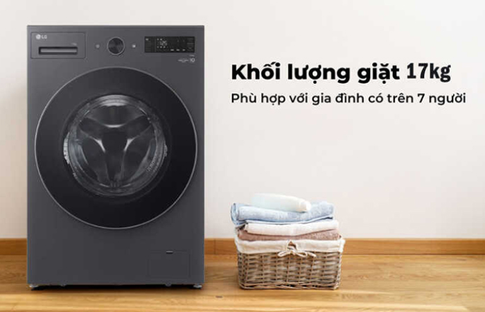 Máy giặt lồng ngang LG AI DD Inverter 17kg F2517SNTG - Khối lượng giặt 17 kg