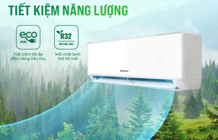 Tiết kiệm năng lượng với môi chất lạnh R32 và Eco mode